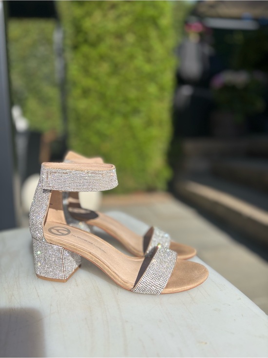 Wishbone Collection Shoes - Wishbone Sparkling Rhinestone Block Heel Sandals -  wore twice! Size 7.5